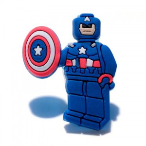 Przypinka broszka gumowa LEGO AVENGERS - KAPITAN AMERYKA