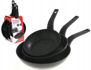 3 X Patelnia Ceramiczna Granitowa Indukcja Gaz 743
