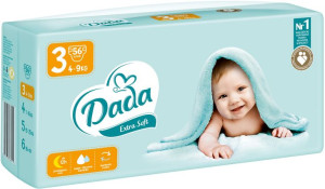 DADA Extra Soft 3-MIDI 4-9kg  56 szt. Pieluchy Pampersy Pieluszki