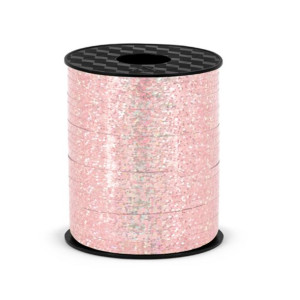 Wstążka plastikowa holograficzna rose gold 225 m