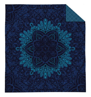 Narzuta na łóżko 170x210 Niebieska Mandala