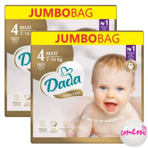 Pieluszki DADA 4 MAXI 7-16kg 164 sztuki Extra Care Pampersy 2x JUMBO