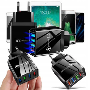 Szybka Ładowarka Sieciowa 4xusb Quick Charge 3.0