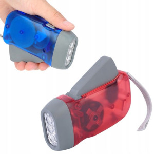 Latarka Lampa Kinetyczna Akumulator+dynamo 3xled