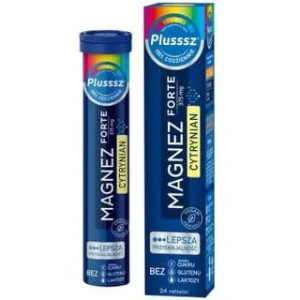 Plusssz Magnez Forte Cytrynian, smak pomarańcza-marakuja tab musujące 24szt