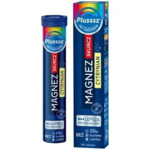 Plusssz Magnez Skurcz Cytrynian, smak cytryna-pomarańcza tab musujące 24szt
