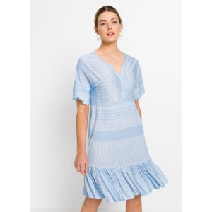Bonprix Błękitna Letnia Wiosenna Sukienka Falbany Casualowa 40-42 913131