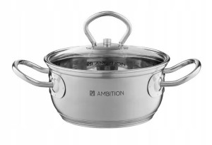 Ambition Acero Garnek Ze Szklaną Pokrywą 14cm 1l