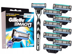 Gillette Mach 3 Ostrza 9 Szt + Maszynka Do Golenia