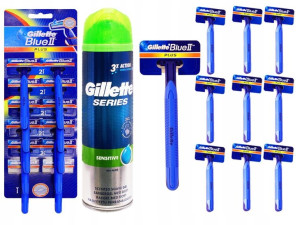 Maszynka Do Golenia Gillette Blue Ii 10 Szt + Żel