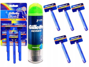 Maszynka Do Golenia Gillette Blue Ii 5 Szt + Żel
