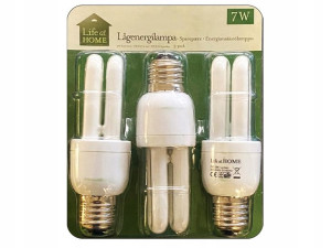 Zestaw 3x Świetlówka E27 7w 8000h 286l Klasa A X3