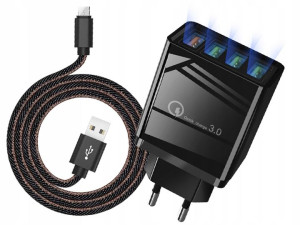 Ładowarka Sieciowa Qc 3.0 Kabel Micro Usb Jeans 1m