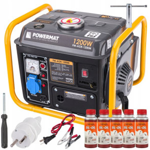 Agregat Prądotwórczy 1500w 2km 230v + 6szt Olej