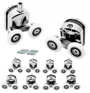 8x Kółka Rolki Do Kabiny Prysznicowej Chrom 23 Mm