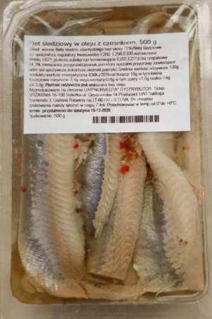 Śledz W Oleju Z Czosnkiem 500G Litewskie Przysmaki