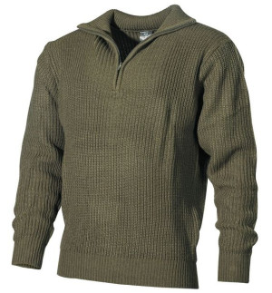 Sweter "Troyer" oliwkowy XL