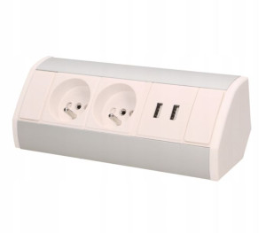 Orno Gniazdo Meblowe 2x2p+z+usb On-9003/w-g