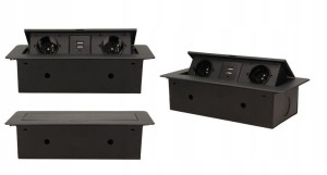 Orno Gniazdo Meblowe Blatowe 2x2p+z 2xusb Ae-13109