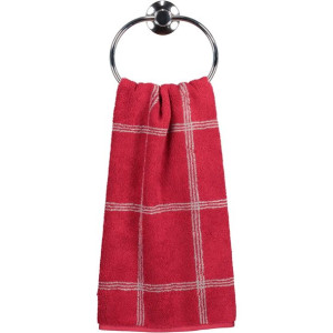 Ręcznik bawełna 80x150 two-tone krata bordowy Cawo