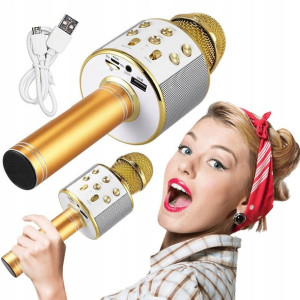 Bezprzewodowy Mikrofon Karaoke Bluetooth Okrągły