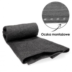 Siatka cieniująca osłona na ogrodzenie płot szara rolka 10M