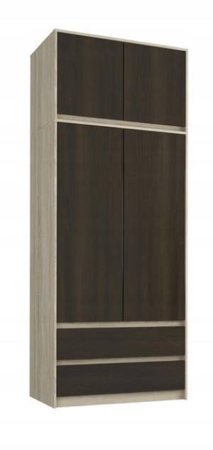 Szafa z nadstawką 90cm BB-9N TIP SONOMA MIX WENGE