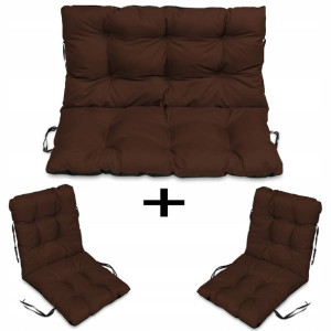Poduszki na meble RATTAN 100X60X50 zestaw 2+1 BRĄZ