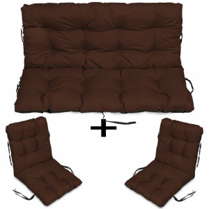 Poduszki na meble RATTAN 180x60x50 zestaw 2+1 brąz
