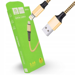 Kabel Usb Wzmacniany Lightning Iphone Denmen Złoty