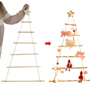 CHOINKA Drewniana Zawieszka dekoracja święta 80 cm