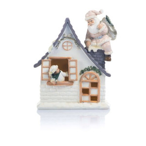 Figurka - świąteczny domek - świecący - 18 cm - Favola