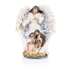 Szopka bożonarodzeniowa - Święta Rodzina - Anioł - 13 cm - Classic