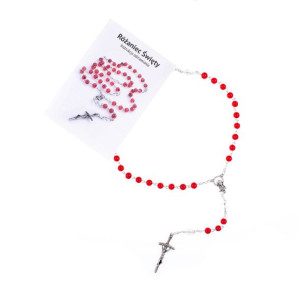 Różaniec Święty - szkło - 6 mm - instrukcja modlitwy w 4 językach (PL, ENG,