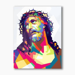 Chrystus w koronie cierniowej, nowoczesny obraz religijny plexi