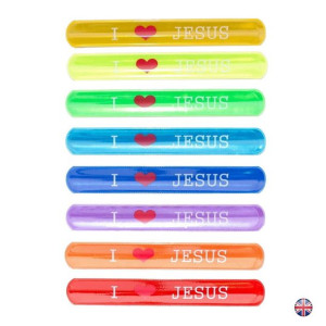 Opaska odblaskowa z napisem I LOVE JESUS - 21 cm super giętka i wytrzymała