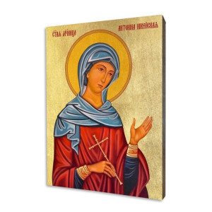 Ikona drewniana religijna ze złoceniem św. Antonina