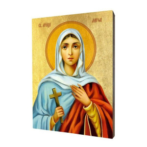 Ikona drewniana religijna ze złoceniem święta Marta
