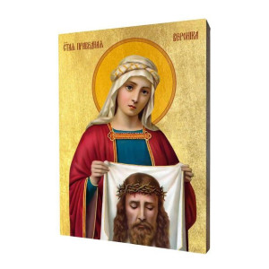 Ikona drewniana religijna ze złoceniem święta Weronika