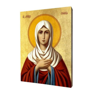 Ikona drewniana religijna ze złoceniem święta Zofia