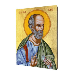 Ikona drewniana religijna ze złoceniem święty Szymon Apostoł