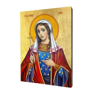 Ikona drewniana religijna ze złoceniem święta Lidia