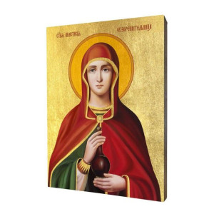 Ikona drewniana religijna ze złoceniem święta Anastazja