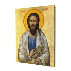 Ikona drewniana religijna ze złoceniem święty Damian