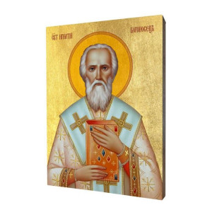 Ikona drewniana religijna ze złoceniem złocona święty Ignacy Antiocheński