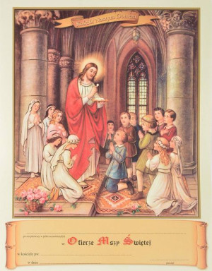 Obrazki komunijne pamiątka zestaw 25szt.