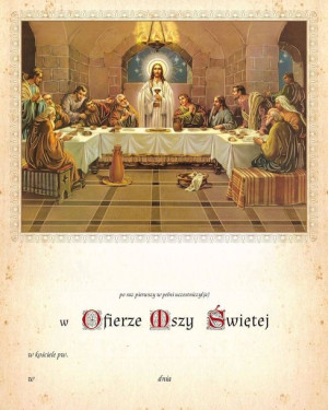 Obrazki komunijne pamiątka zestaw 25szt.