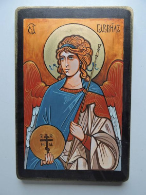 Ikona ręcznie pisana Archanioł Gabriel 20 x 30 cm