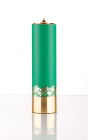 Świeca Olejowa Liturgiczna 22cm/63mm Zielona