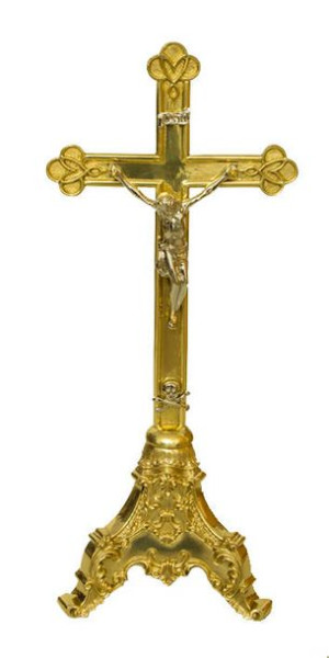 Krzyż ołtarzowy mosiężny wys. 46cm